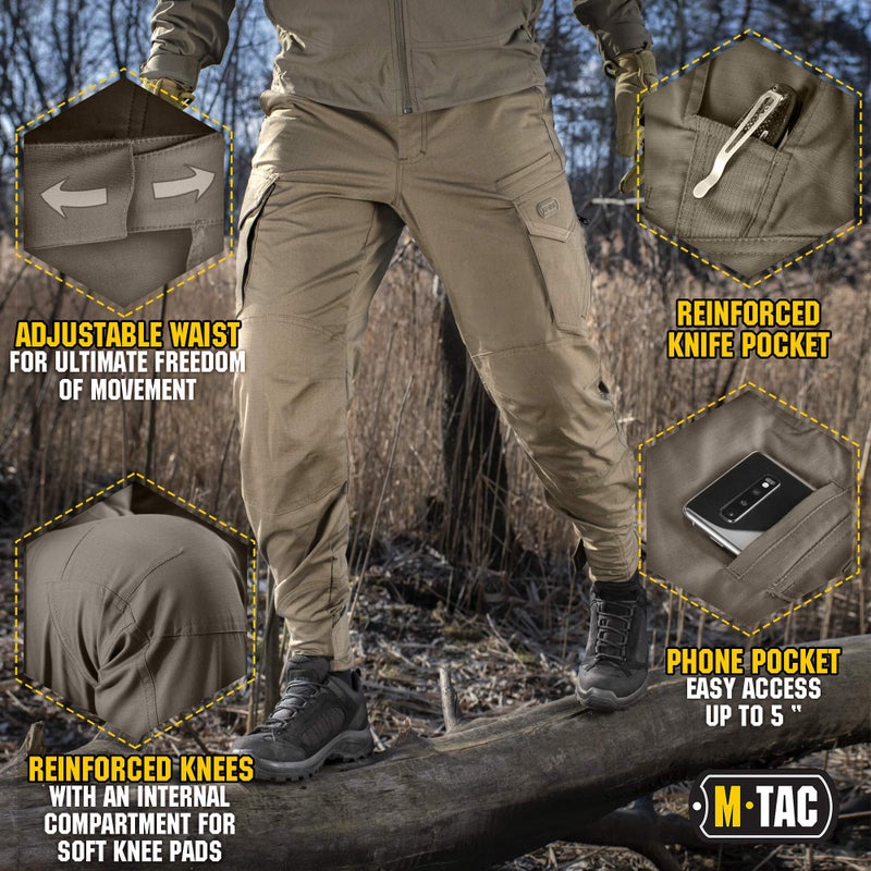 M-Tac Aggressor Flex Tactical Cargo Pants for Men â€“ Durable Rip-Stop Cargo Work Trousers with Reinforced Knees, Stretch Fit and Outdoor Comfort (Dark Olive, 40/36) - Image 5
